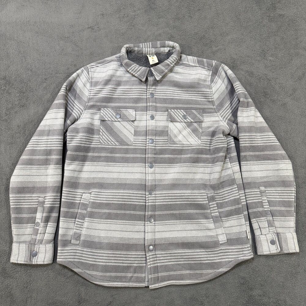 Voyager Southwestern Striped Button Up Gray Long Sleeve Jacket Men's Size XL